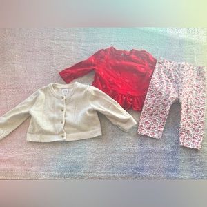 Baby Gap Bundle of Cardigan, Top, and Pants - Size 3-6 Months